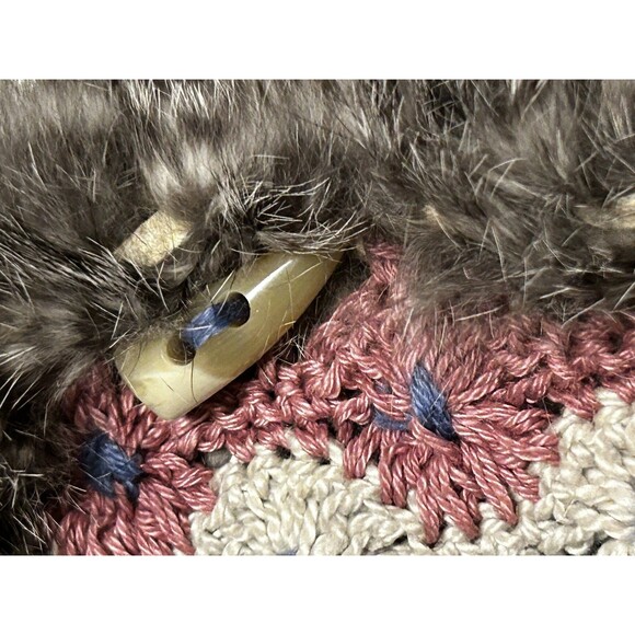 Roberta Frost Cardigan Sweater Alpaca Fur Trim Hand Knit‎ Small Cottagecore - Picture 3 of 8